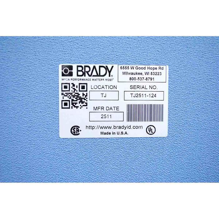 Brady 76 mm Core Metallised Glossy Polyester with 2 mil Adhesive Labels - W126064156
