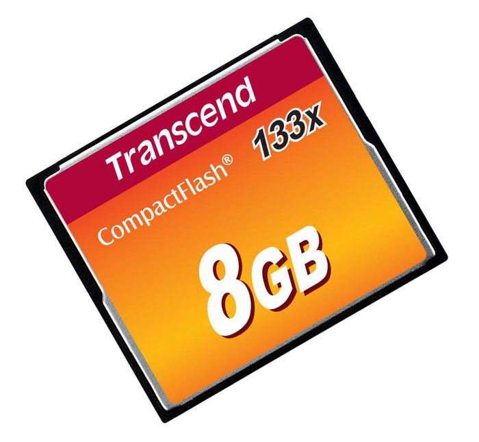 Transcend Transcend, 133 CompactFlash Card, 8GB, 50/20MB/s - W124793415