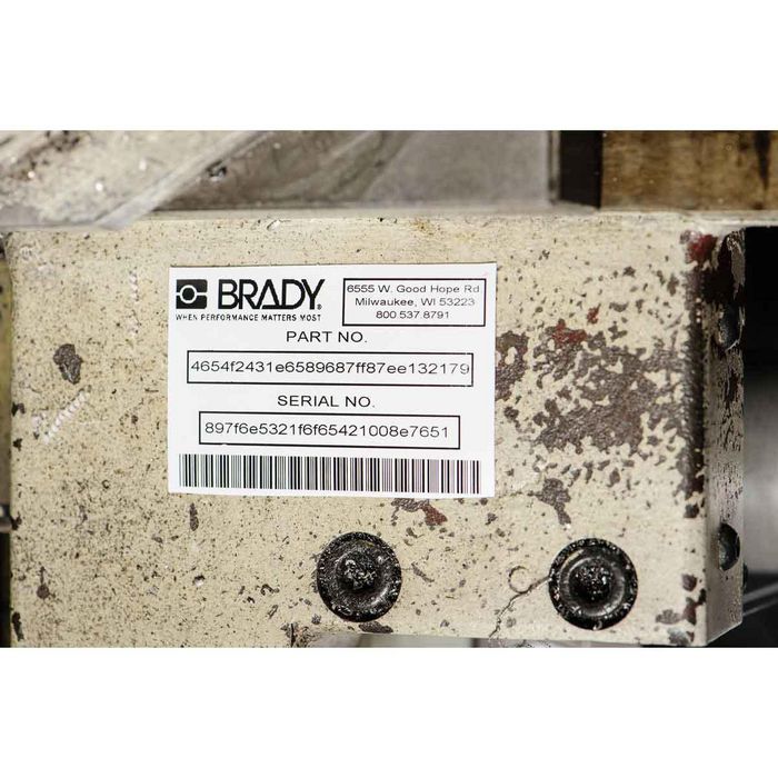 Brady BMP71, 500 Label(s) / Box, Polyester, White, Permanent Rubber, Gloss, 25.4 x 12.7 mm - W126058871