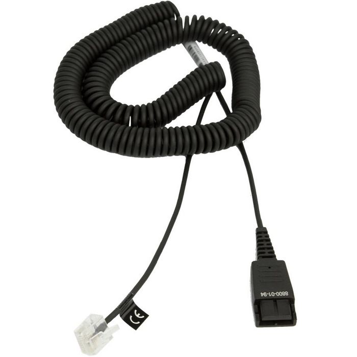 Jabra QD - RJ-45 Coiled Cable for Aastra/Siemens, 1.8m - W124293489