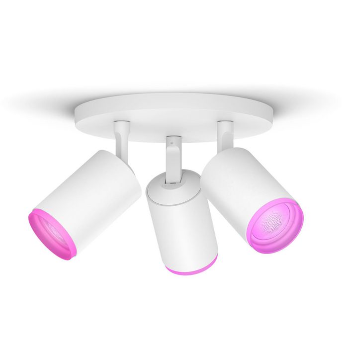 Philips by Signify Hue White and Colour Ambiance Fugato triple spotlight Includes GU10 LED bulb Bluetooth control via app Control with app or voice* Add Hue Bridge to unlock more - W124638692