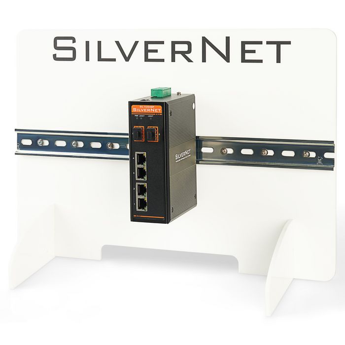 Silvernet SIL 73204MP Industrial Gigabit PoE+ Managed Switch. 4 x Gigabit Ethernet, 30w POE ports, 2 x Gigabit SFP slots, Excludes Power supply - W126091858