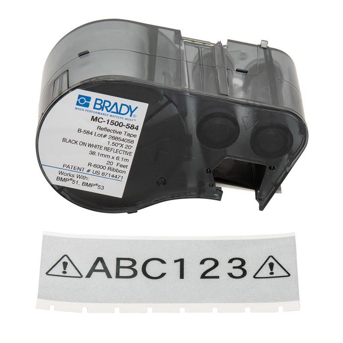 Brady Black on White BMP51 Label Printer Labels 38.10 mm X 6.10 m - W126061304