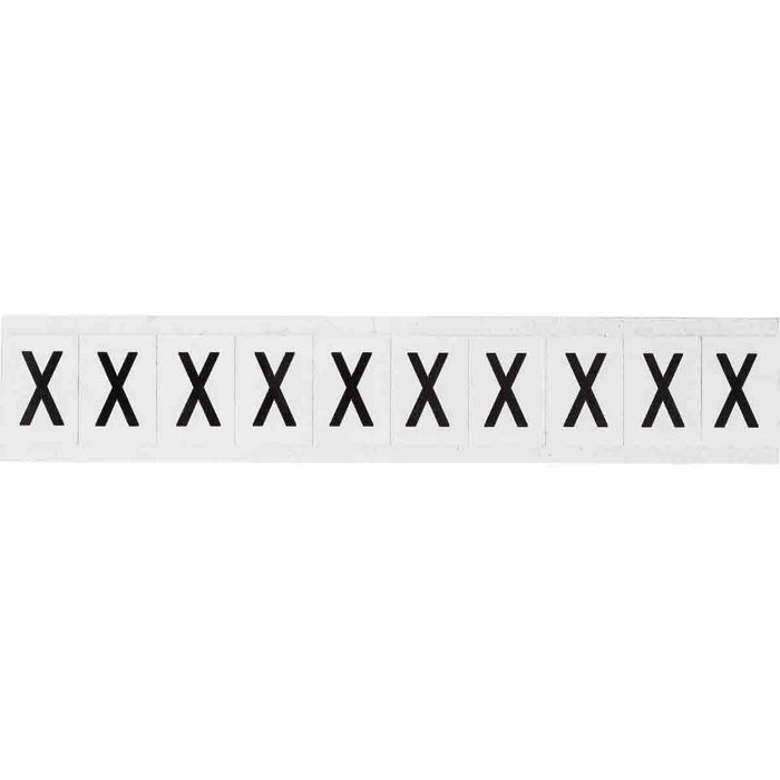 Brady 1" Character Height Black on White Outdoor Numbers and Letters, X - W126058965