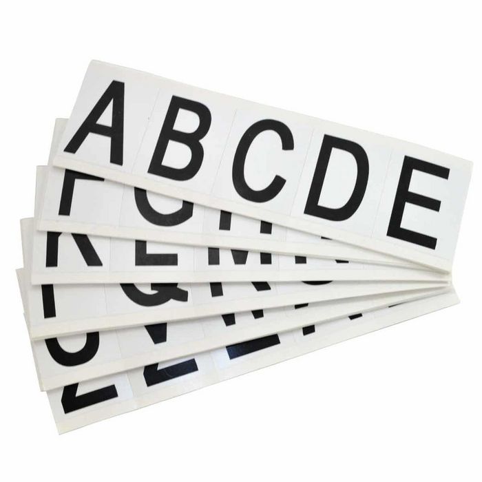 Brady 2" Character Height Black on White Outdoor Numbers and Letters, A-Z - W126060694