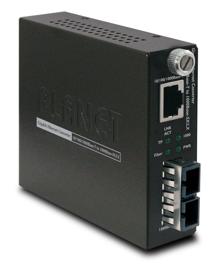 Planet 10/100/1000Base-T to 1000Base-SX(SC,MM) Smart Media Converter, 220m/550m - W124855108