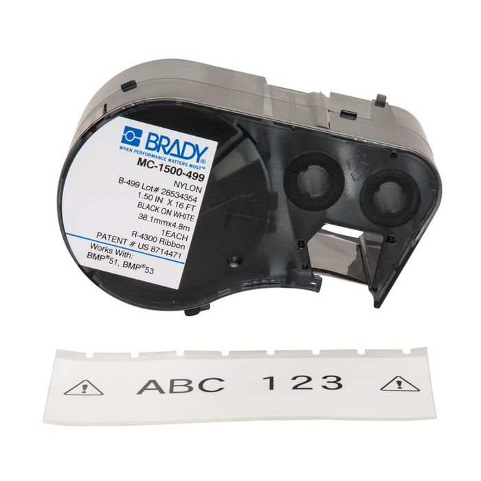 Brady Black on White BMP51/53 Labelmaker Tape X 4.88 m - W126060646