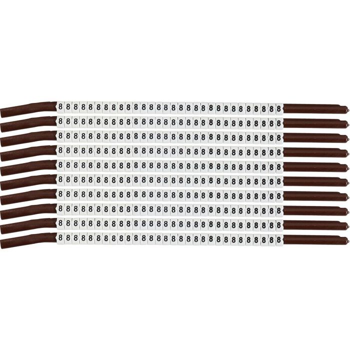 Brady Nylon, Black on White, 8 Legend, 14-12 Wire Gauge, 3.8 - 4.6 mm, 300 Sleeve - W126057209