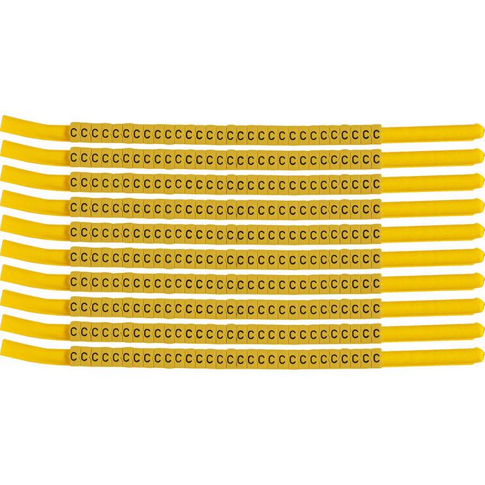 Brady Nylon, Black on Yellow, C Legend, 10- 8 Wire Gauge, 4.7 - 5.8 mm, 300 Sleeve - W126057947