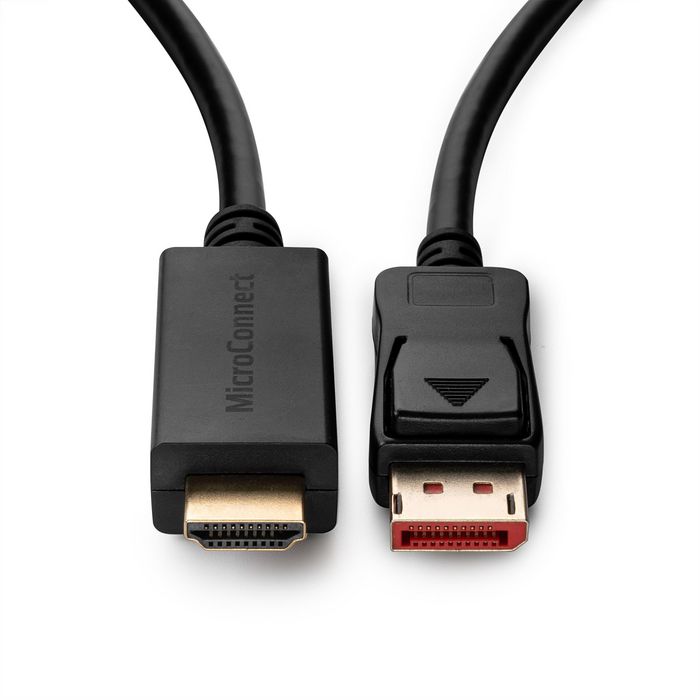 MicroConnect DisplayPort auf HDMI, 0,50m, Schwarz DP 1.4 - HDMI 2.0, 4K@60Hz, HDCP - W125943238