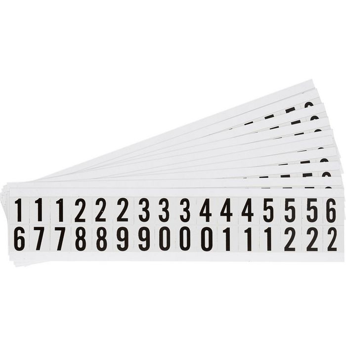 Brady W75 Series Number and Letter Labels, Vinyl Cloth, Black on White - W126060564