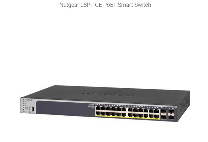 Netgear 24-Port Gigabit PoE+ Smart Switch with 4 SFP Ports and Cloud Management - W126102767