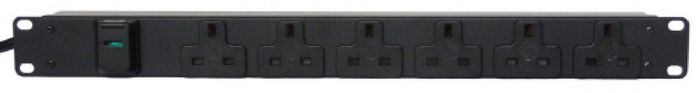 Vertiv rPDU, Basic Standard, 10A, 230V, 2.3kW, Horizontal, (6) BS1363, 3m power cord with C14, Black - W126103498