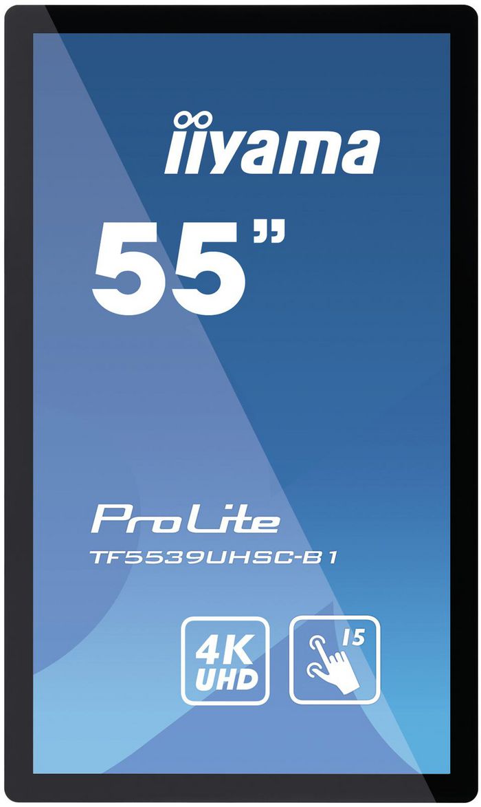 iiyama ProLite TF5539UHSC-B1AG touch screen monitor 139.7 cm (55") 3840 x 2160 pixels Multi-touch Multi-user Black - W128409924