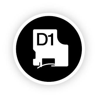DYMO D1 - Standard Étiquettes - Rouge sur blanc  - 9mm x 7m - W124374141