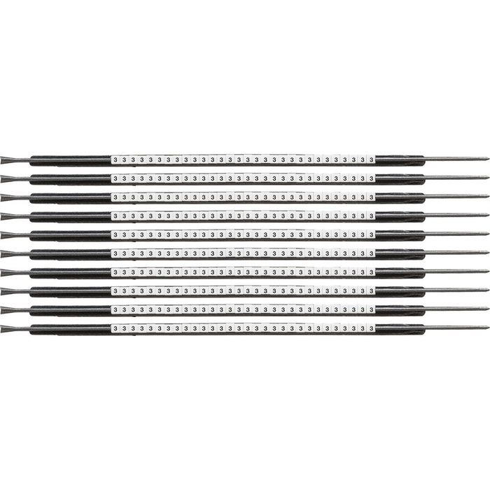 Brady Clip Sleeve Wire Markers Size 05, Nylon, Black on White, 1.40 mm - 1.80 mm - W126057109