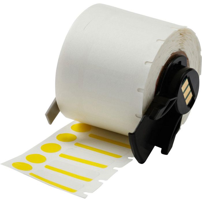 Brady M611 Color Polyester Vial and Tube Labels, 500 Labels, Gloss, Yellow/White - W126058312