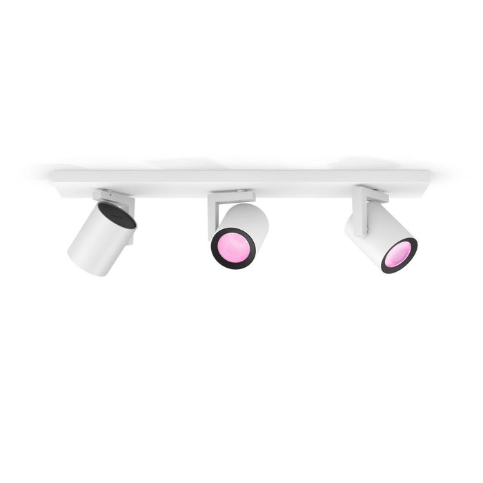 Philips by Signify Hue White and colour ambience Argenta triple spotlight Includes GU10 LED bulb Bluetooth control via app Control with app or voice* Add Hue Bridge to unlock more - W124838609
