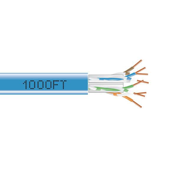Black Box GigaTrue CAT6A Solid Bulk Cable (UTP), 23-AWG, Solid, 650-MHz, Plenum CMP, Blue, 1000-ft. (304.8-m) - W126114137