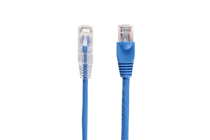 Black Box Slim-Net CAT6A 28-AWG 500-MHz Stranded Ethernet Patch Cable - Unshielded, PVC, Snagless Boot, Blue, 3-ft - W126114176