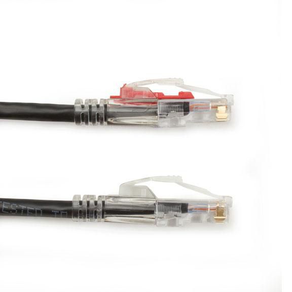 Black Box GigaTrue® 3 CAT6 550-MHz Ethernet Patch Cable with Lockable Connectors - UTP, CM PVC, Locking Snagless Boot - W126114448