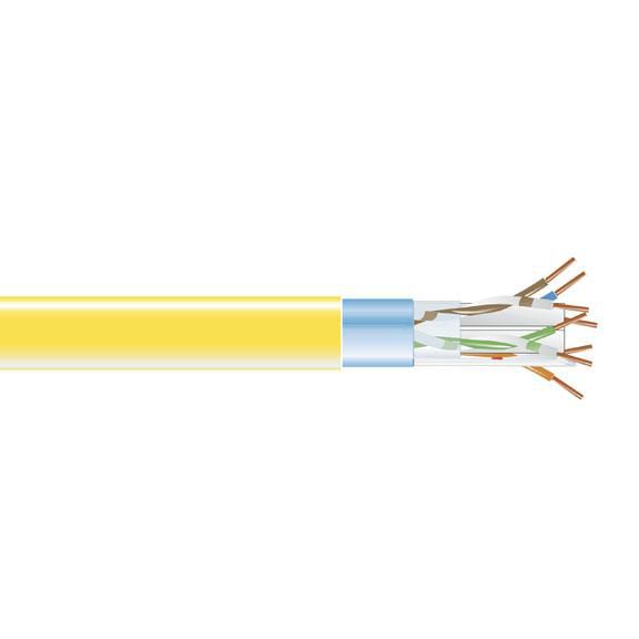 Black Box CAT6 400-MHz Shielded Solid Bulk Cable (F/UTP), Plenum, 1000-ft. (304.8-m), Yellow - W126116832