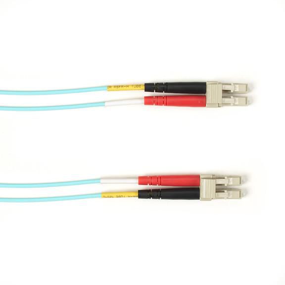 Black Box 30m Duplex Fiber Optic Patch Cable, Multimode, 50 Micron, OM3, OFNP, Plenum, LCLC - W126118742