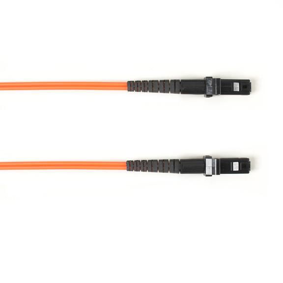 Black Box Duplex Fiber Optic Patch Cable, Multimode, 62.5 Micron, OM1, OFNR, PVC, MTMT, Orange, 1m - W126124543