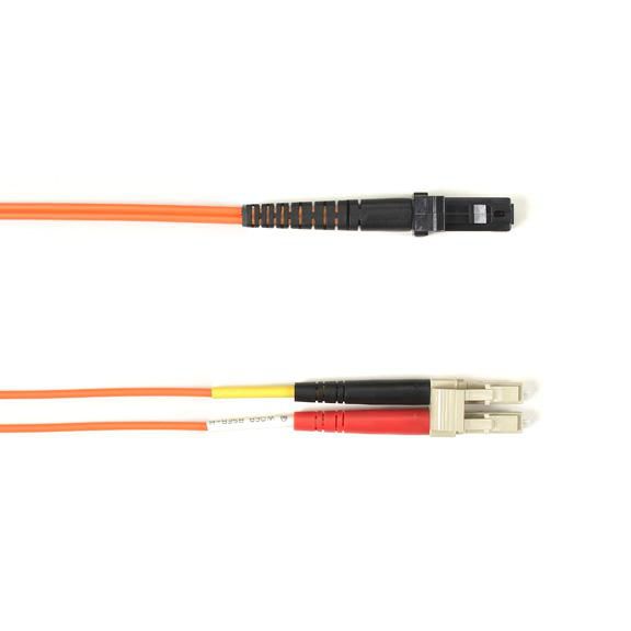Black Box 15 Meter Duplex Fiber Optic Patch Cable - Multimode, 62.5 Micron, OM1, OFNR, PVC, LCMT, Orange, 15M (49.2-ft.) - W126125244