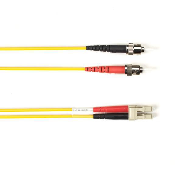 Black Box 3 Meter Duplex Fiber Optic Patch Cable, Single-mode, 9 Micron, OS2, OFNR, PVC, STLC, Yellow, 3M (9.8-ft.) - W126126661
