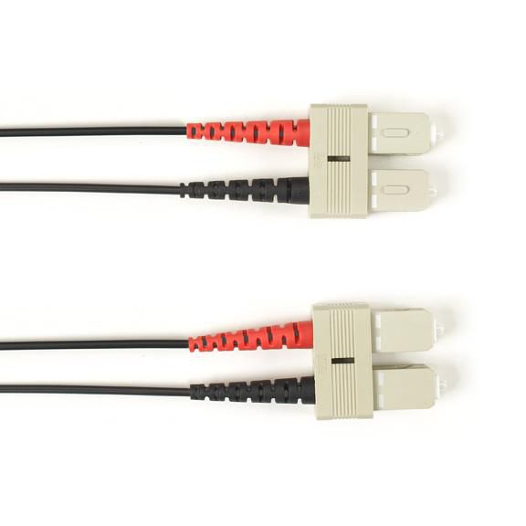 Black Box OM2 50-Micron Multimode Fiber Optic Patch Cable - LSZH, SC-SC, Black, 3-m (9.8-ft.) - W126128533