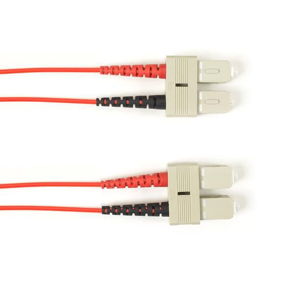 Black Box OM2 50-Micron Multimode Fiber Optic Patch Cable - LSZH, SC-SC, Red, 3-m (9.8-ft.) - W126128540