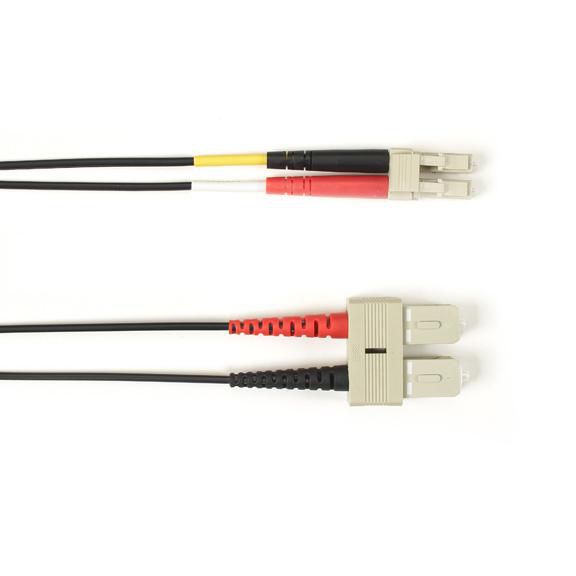 Black Box OM4 50-Micron Multimode Fiber Optic Patch Cable - LSZH, SC-LC, Black, 3m - W126130447