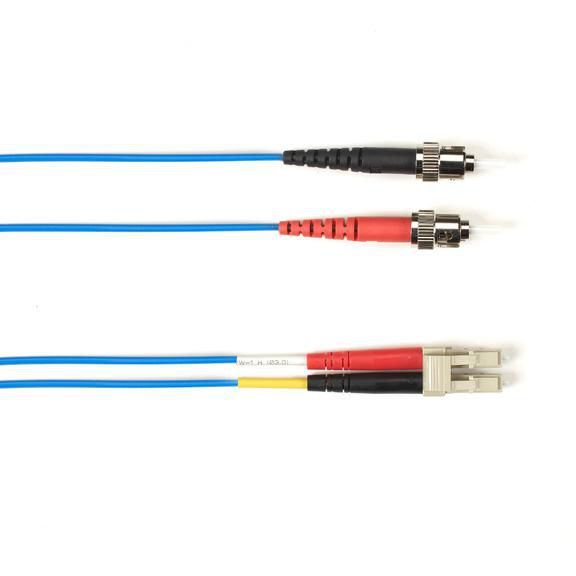Black Box OM4 50-Micron Multimode Fiber Optic Patch Cable - LSZH, ST-LC, Blue, 5m - W126130617
