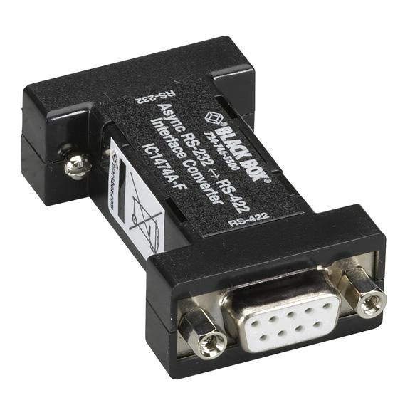 Black Box Async RS232 to RS-422 Interface Bidirectional Converter, DB9 Female to DB9 Female - W126132499