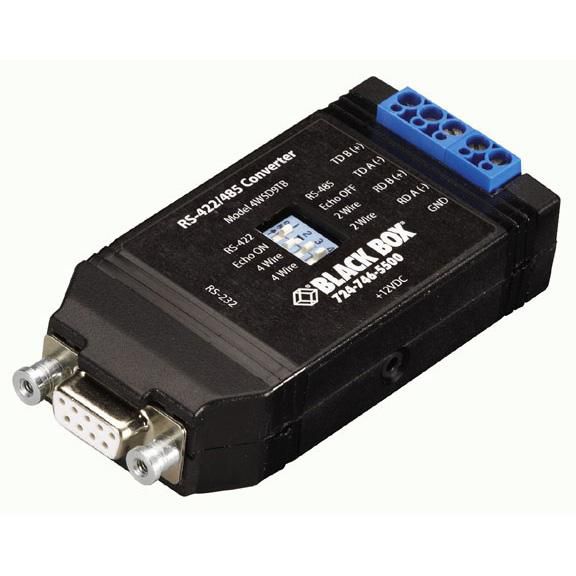 Black Box Universal RS-232 to RS-422/485 Converter with optional Opto-Isolation - W126132553