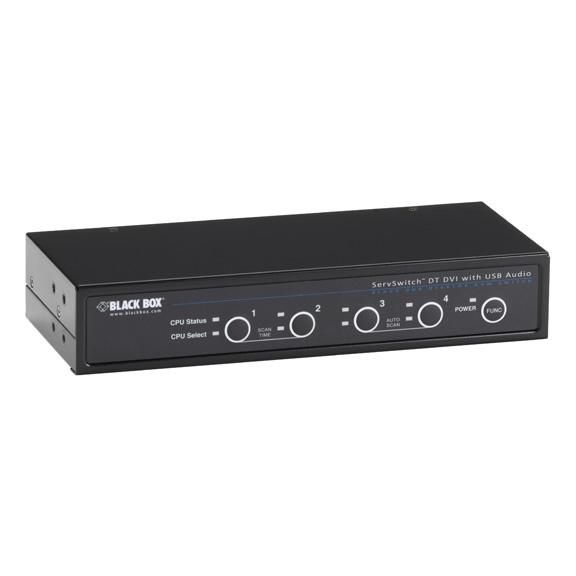 Black Box ServSwitch DT DVI with Bidirectional Audio, 4-Port, Black - W126133058