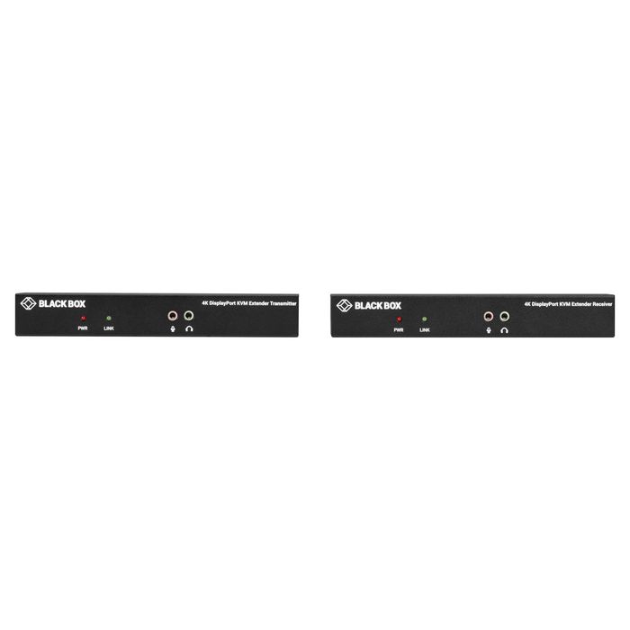 Black Box KVX Series KVM Extender over Fiber - 4K, Single-Head, DisplayPort, USB 2.0 Hub, Serial, Audio, Local Video - W126133245