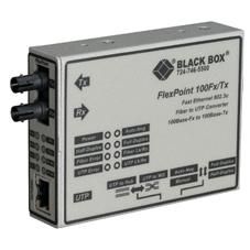 Black Box 100BASE-TX to 100BASE-FX, 1300-nm Multimode, 2 km Full-Duplex, 412 m Half-Duplex, ST - W126134176