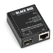 Black Box 10/100/1000 Mbps Copper to 1000 Mbps Duplex Fiber, SFP, USB, RJ-45 - W126134235
