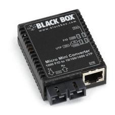Black Box 10-/100-/1000-Mbps Copper to 1000-Mbps Duplex Fiber, Single-mode, 1310-nm, 12 km, SC - W126134251