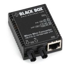 Black Box 10/100/1000 Mbps Copper to 100 Mbps Duplex Fiber, Multimode, 1310-nm, 5 km, ST - W126134258