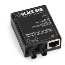 Black Box 10/100/1000 Mbps Copper to 100 Mbps Duplex Fiber, Single-Mode, 1310-nm, 30 km, ST - W126134266