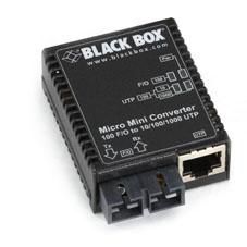 Black Box 10/100/1000 Mbps Copper to 100 Mbps Duplex Fiber, Single-Mode, 1310-nm, 30 km, SC - W126134269