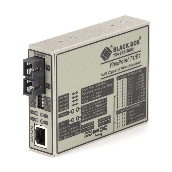 Black Box FlexPoint Modular Media Converter, RS-232 to Fiber, Single-Mode, 30 km, SC - W126134530