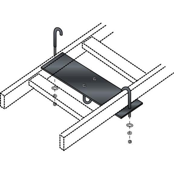 Black Box Ladder Rack Rack-to-Runway Mounting Plate, Black - W126134907
