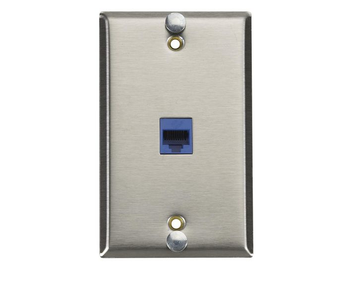 Black Box Wallplate Cat6 Voip Stainless Steel With Mushrooms - W126135744