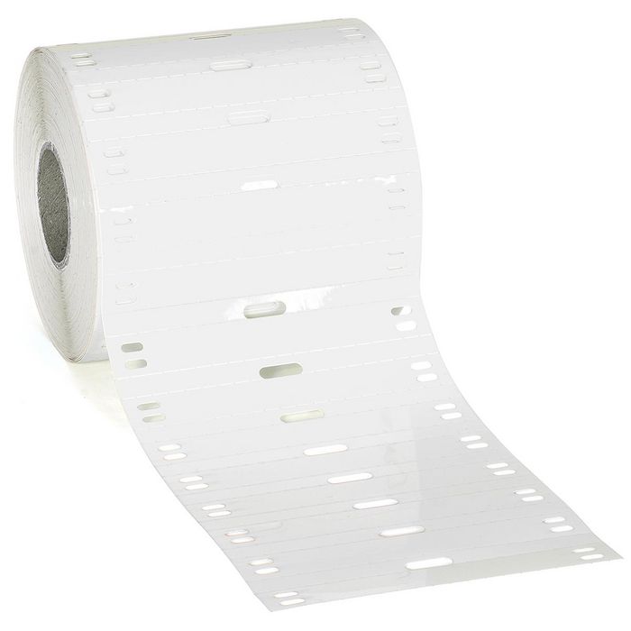 Brady 25 mm Small Core Polyester Tags, 75 x 10 mm, 1000 Tags, Gloss, White - W126061582
