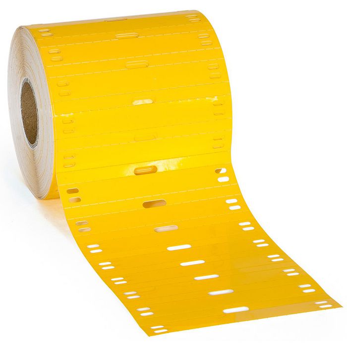 Brady 25 mm Small Core Polyester Tags, 75 x 10 mm, 1000 Tags, Matt, Yellow - W126061583