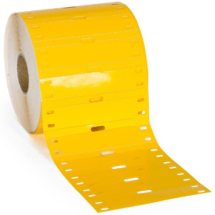 Brady 25 mm Small Core Polyester Tags, 1000 Tags, Gloss, Yellow - W126061590